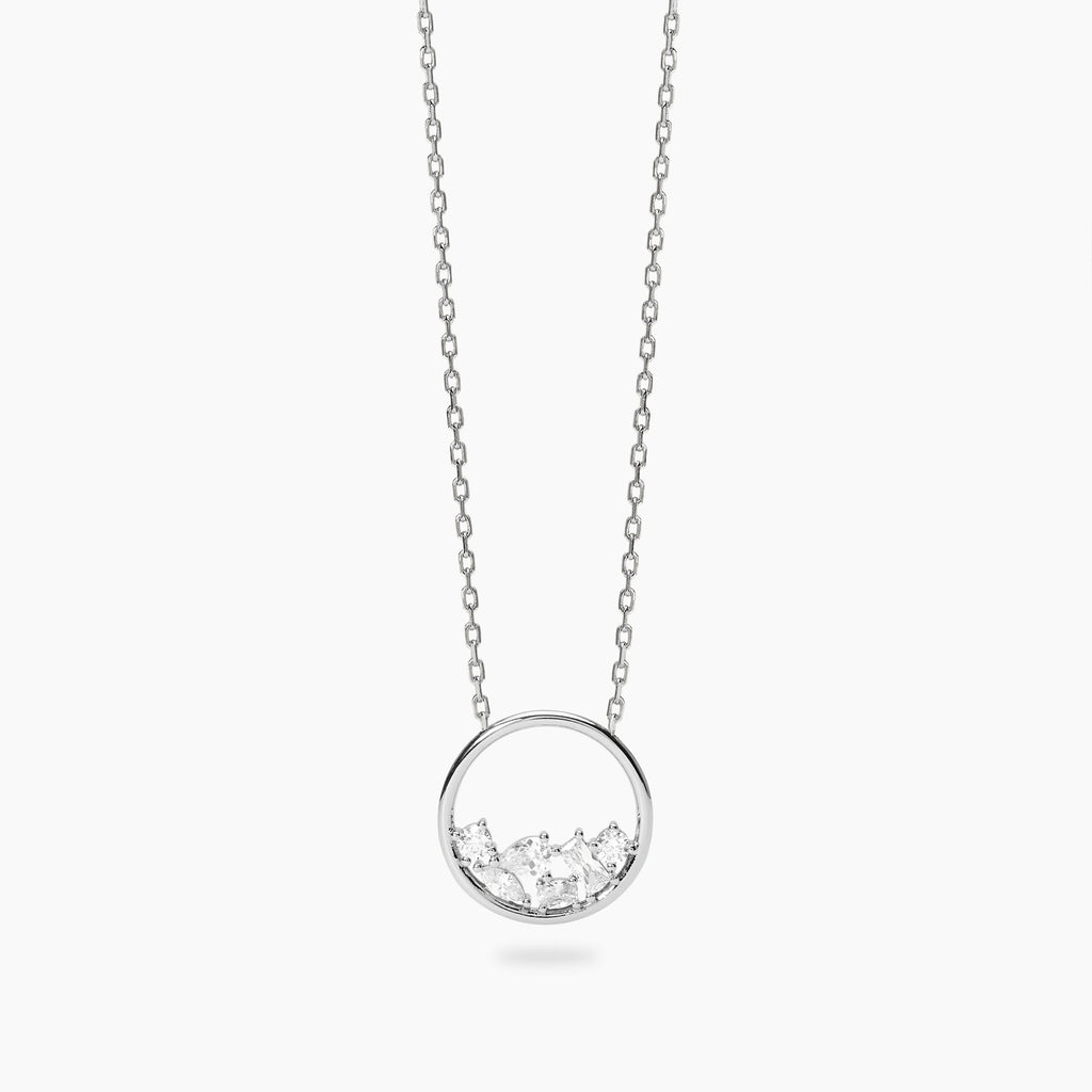 Girocollo Mabina Reef in Lega di Bronzo e Argento con Cerchio e Zirconi