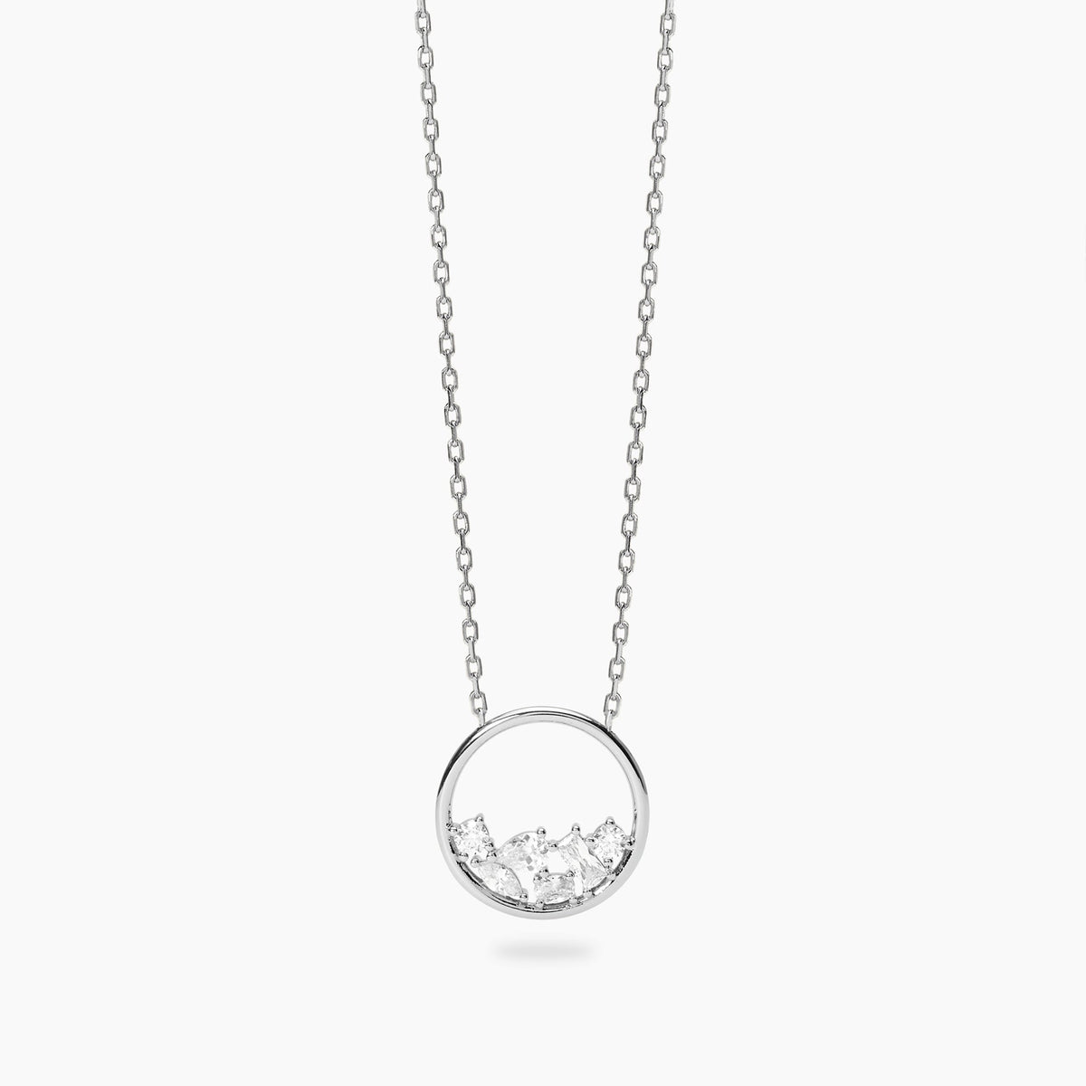 Girocollo Mabina Reef in Lega di Bronzo e Argento con Cerchio e Zirconi