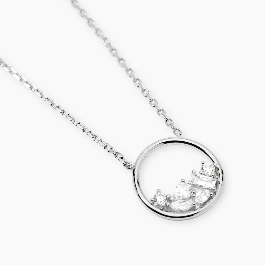 Girocollo Mabina Reef in Lega di Bronzo e Argento con Cerchio e Zirconi - vista 2