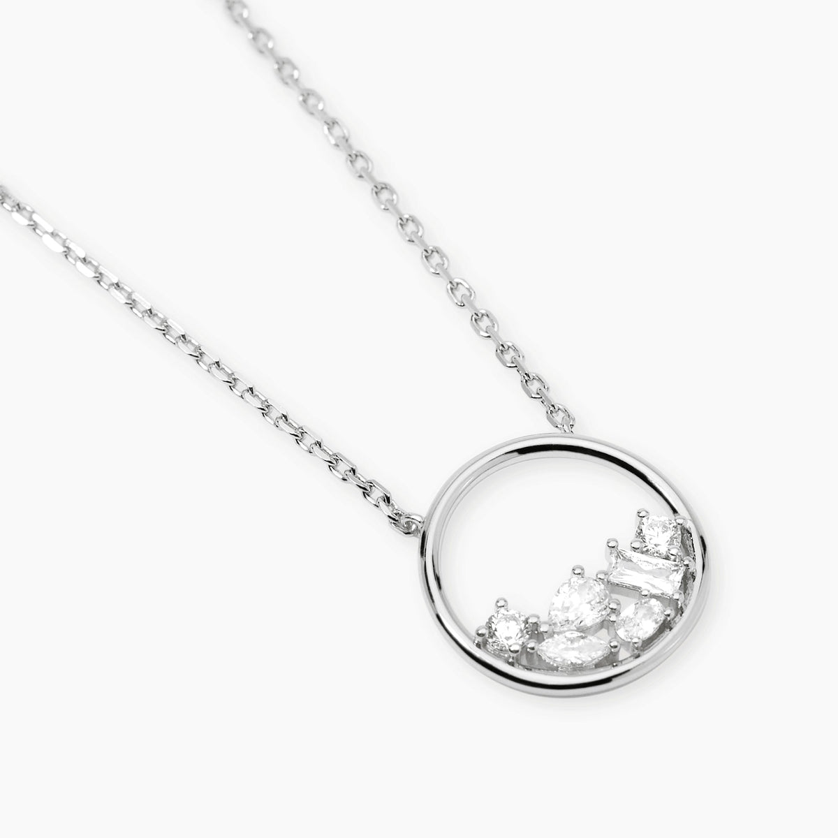 Girocollo Mabina Reef in Lega di Bronzo e Argento con Cerchio e Zirconi - vista 2