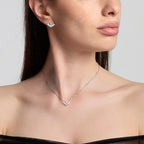 Girocollo Mabina Bella Gioia in Lega di Bronzo e Argento con Zirconi Navette - vista 3