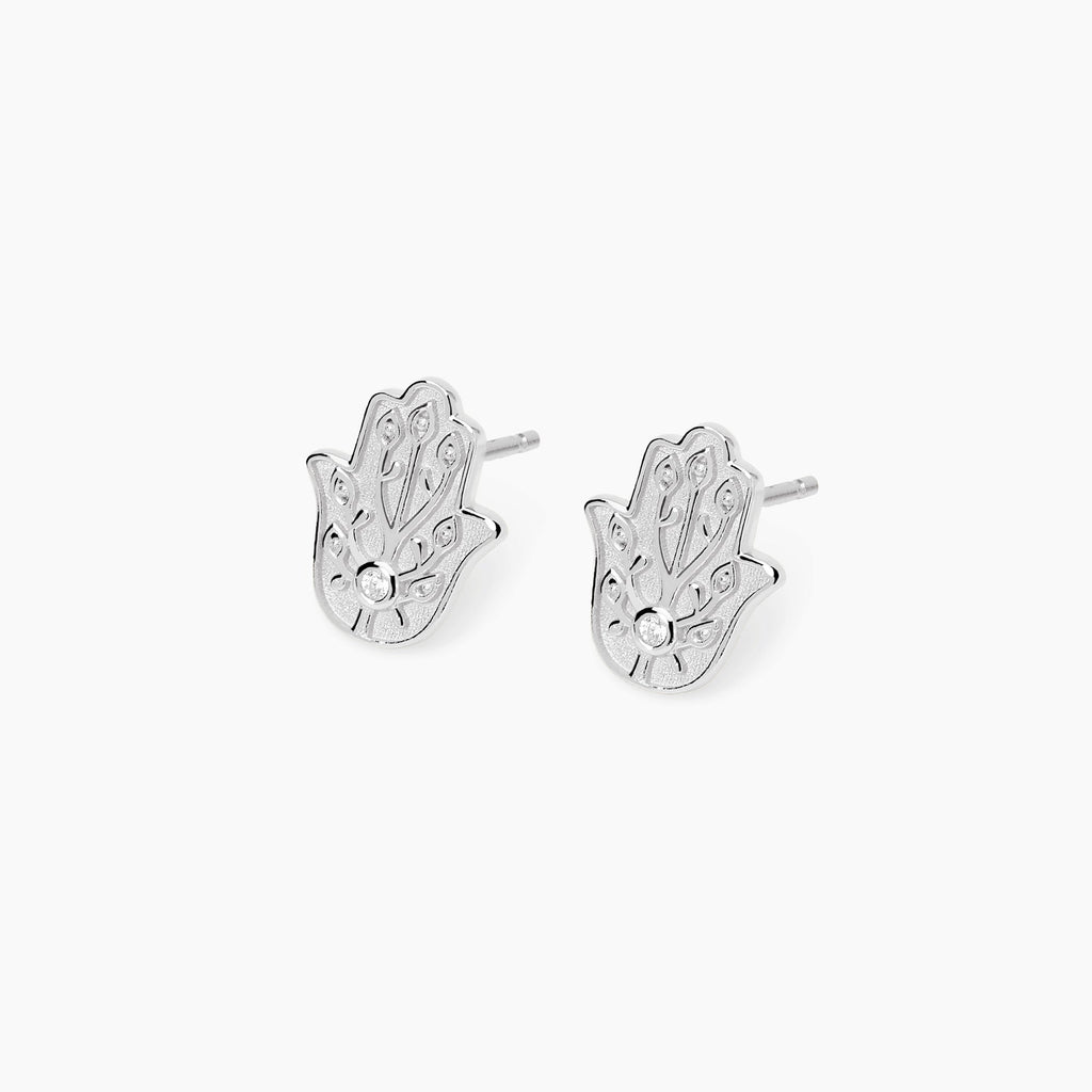 Orecchini Mabina Positive Energy Mano di Fatima Bronzo e Argento Rodiati - vista 2