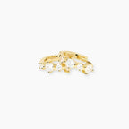 Orecchini Mabina Cosmo a Cerchio Bronzo e Argento Dorati con Zirconi - vista 2