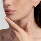Orecchini Mabina Cosmo a Cerchio Bronzo e Argento Rodiati con Zirconi - vista 3