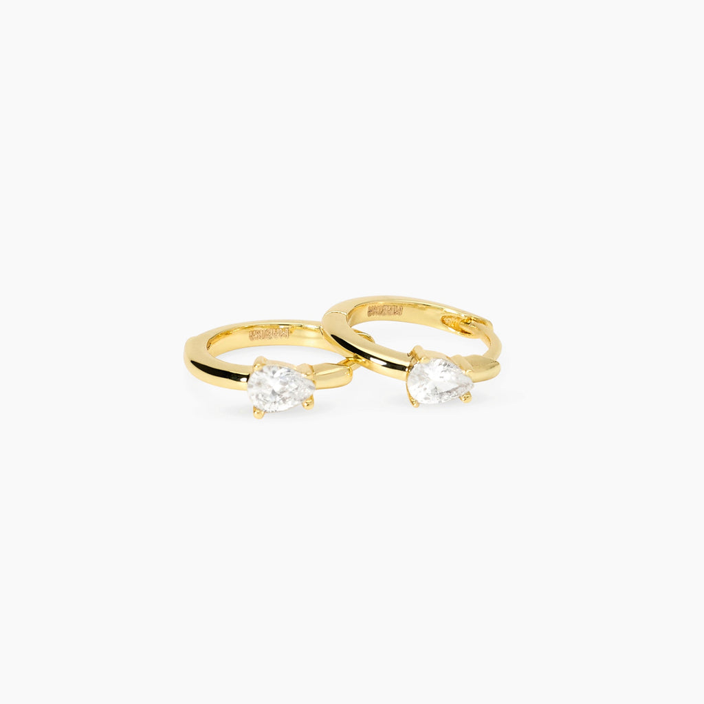 Orecchini Mabina Anima Gemelli a Cerchio Bronzo e Argento Dorati Zircone - vista 2