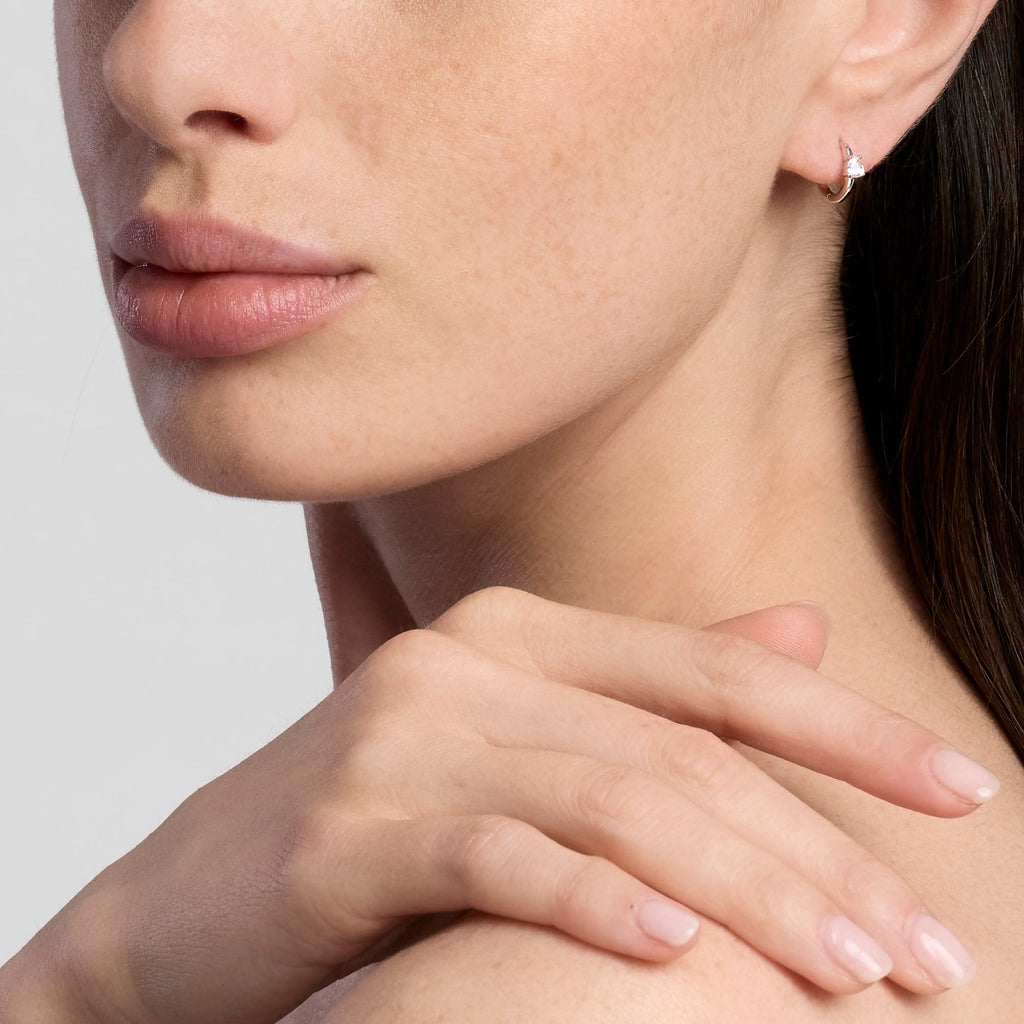 Orecchini Mabina Anima Gemelli a Cerchio Bronzo e Argento Rodiati Zircone - vista 3