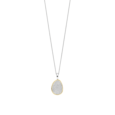 Collana Ti Sento Milano Argento Bicolore con Pendente Pavé