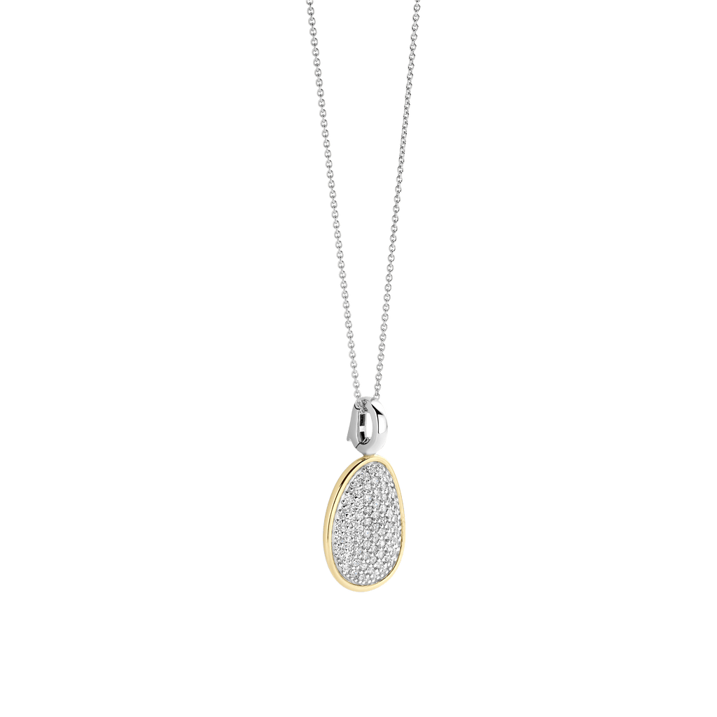 Collana Ti Sento Milano Argento Bicolore con Pendente Pavé