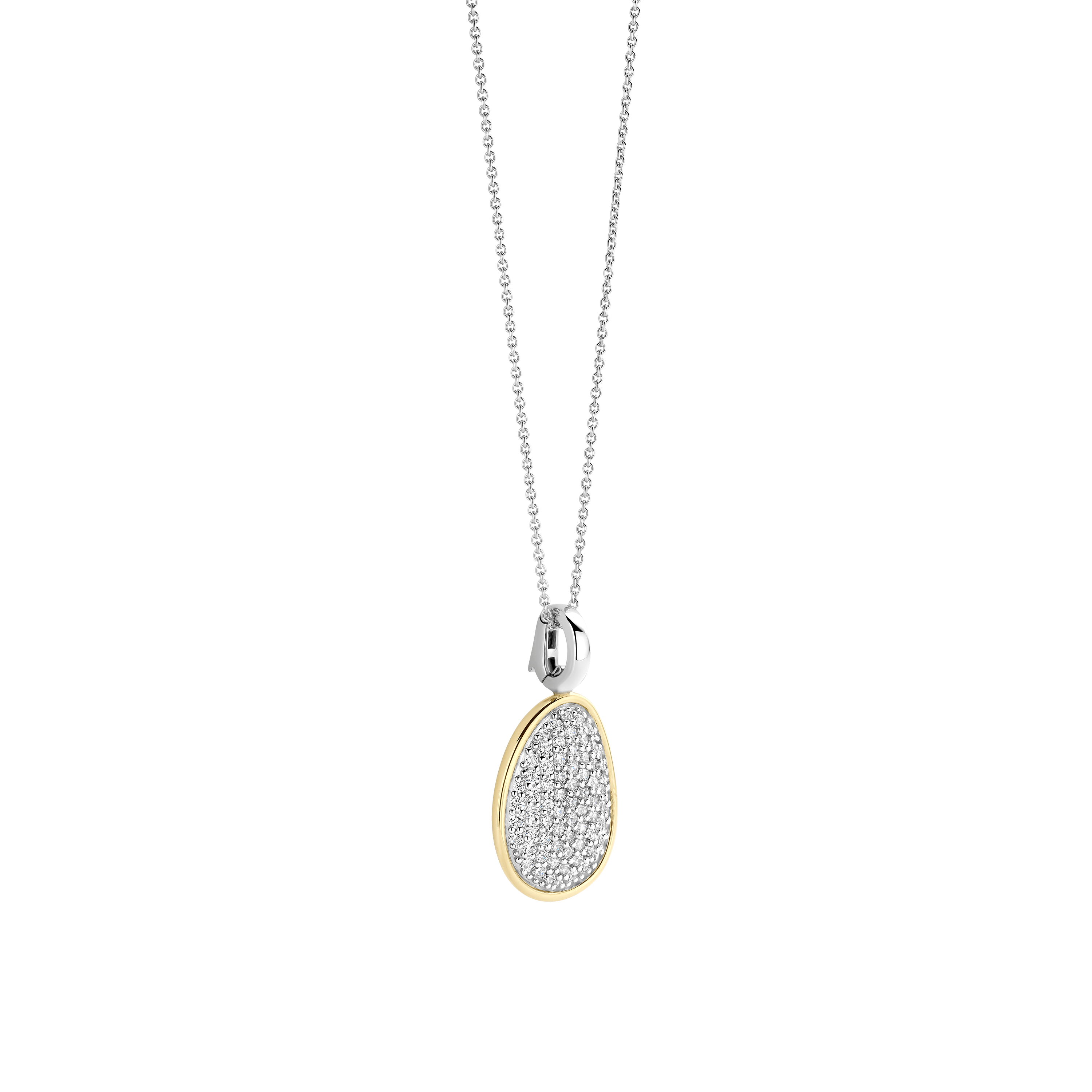 Collana Ti Sento Milano Argento Bicolore con Pendente Pavé