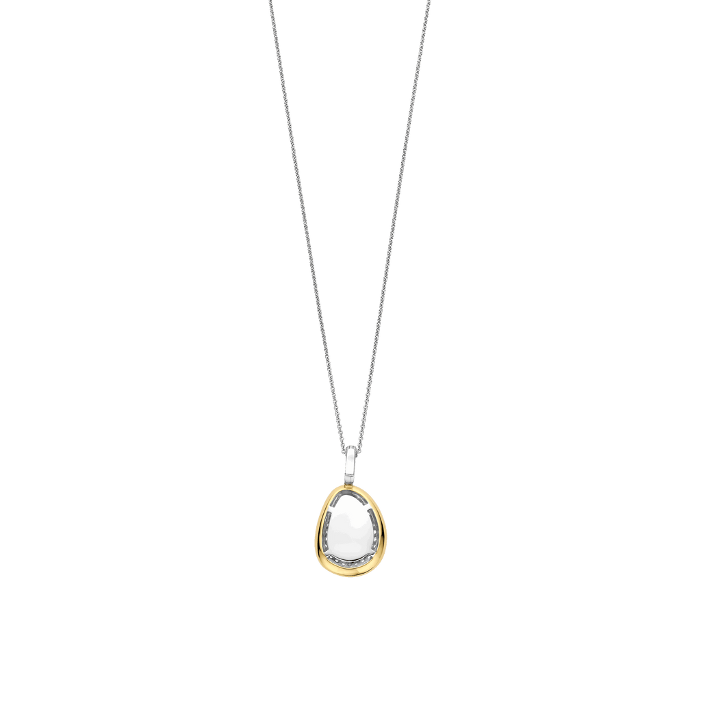 Collana Ti Sento Milano Argento Bicolore con Pendente Pavé