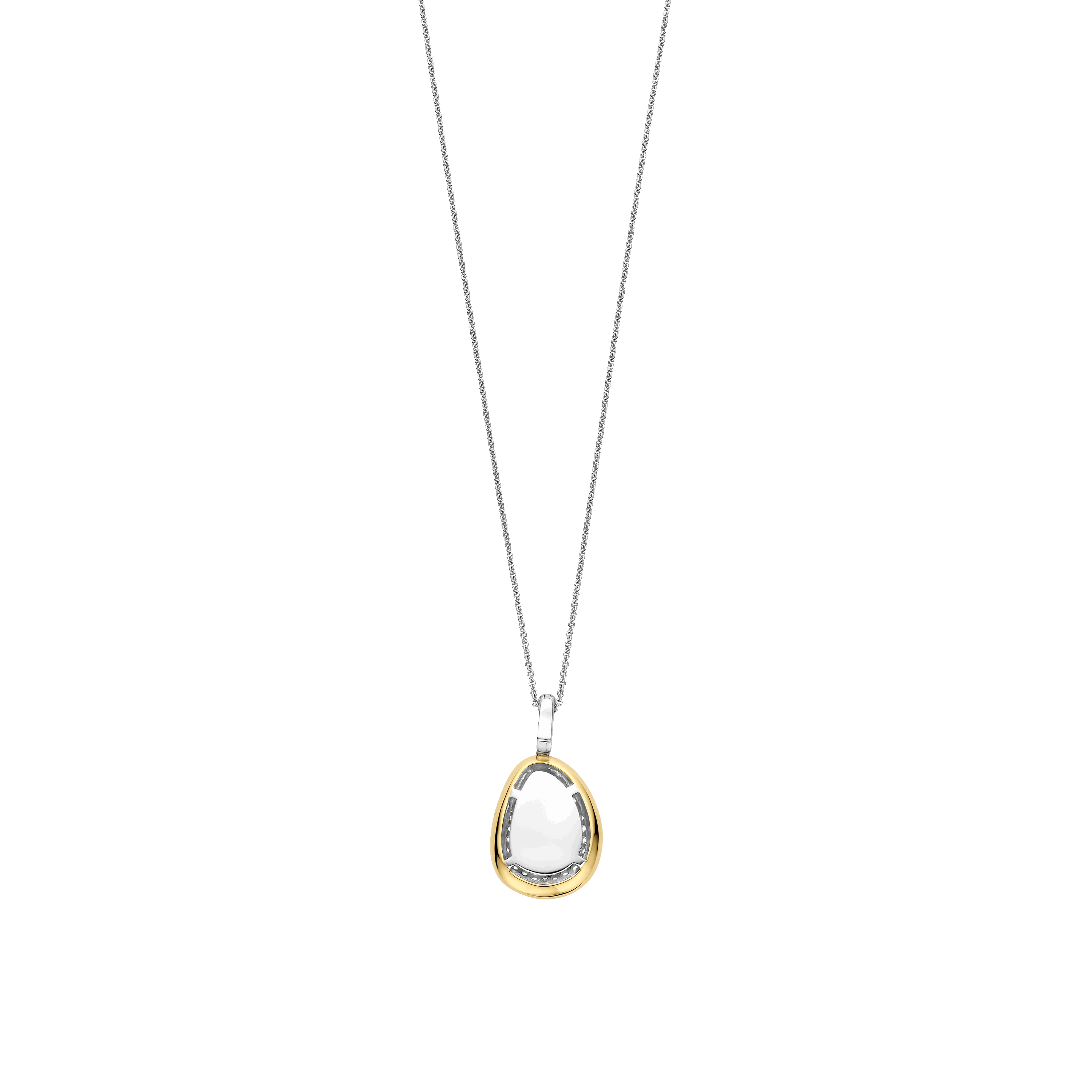 Collana Ti Sento Milano Argento Bicolore con Pendente Pavé