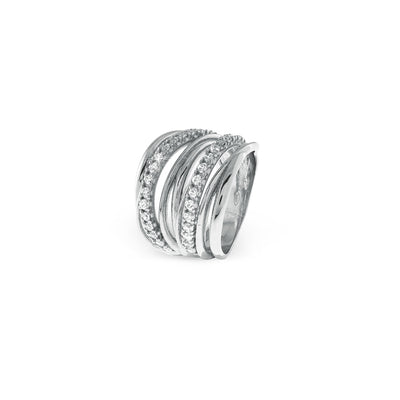 Anello Unoaerre Vortice Argento 925 e Zirconi