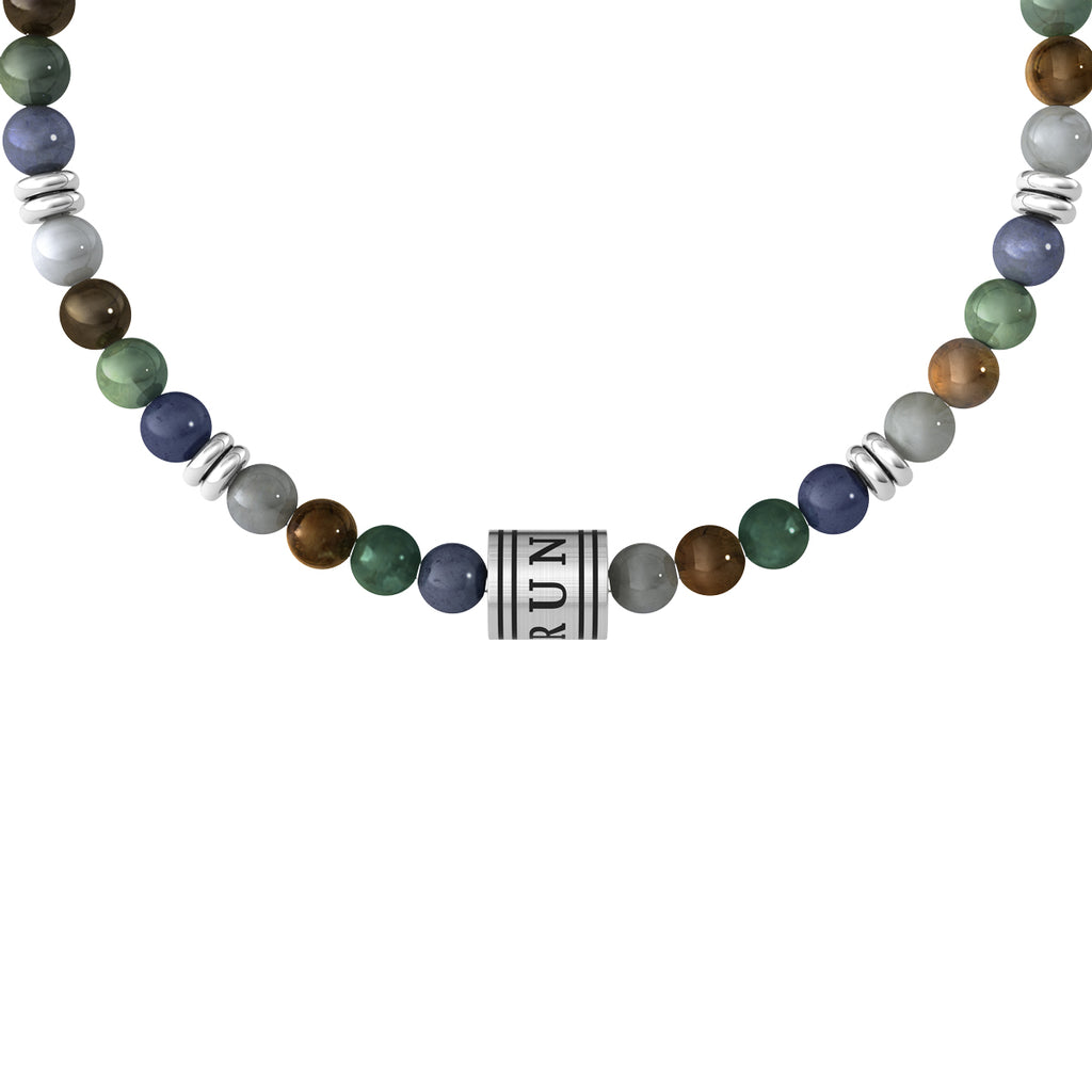 Bracciale Kidult Elastico in Acciaio 316L con Pietre Multicolore Run Free - vista 2