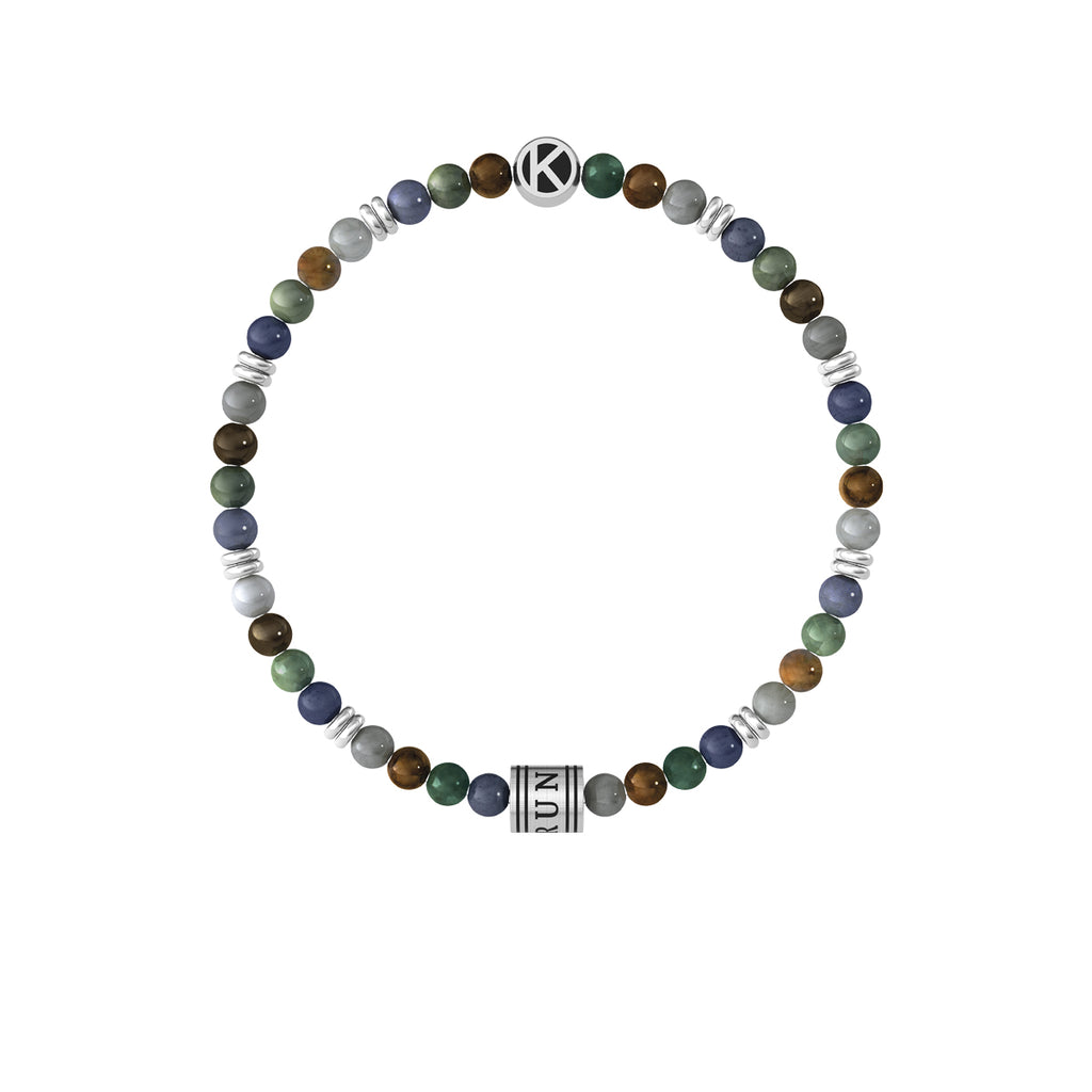 Bracciale Kidult Elastico in Acciaio 316L con Pietre Multicolore Run Free - vista 4