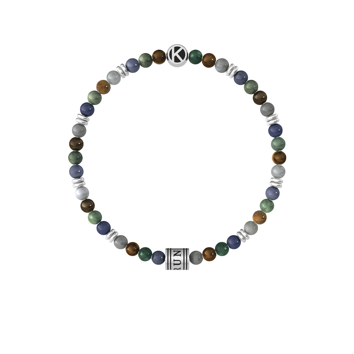 Bracciale Kidult Elastico in Acciaio 316L con Pietre Multicolore Run Free - vista 4
