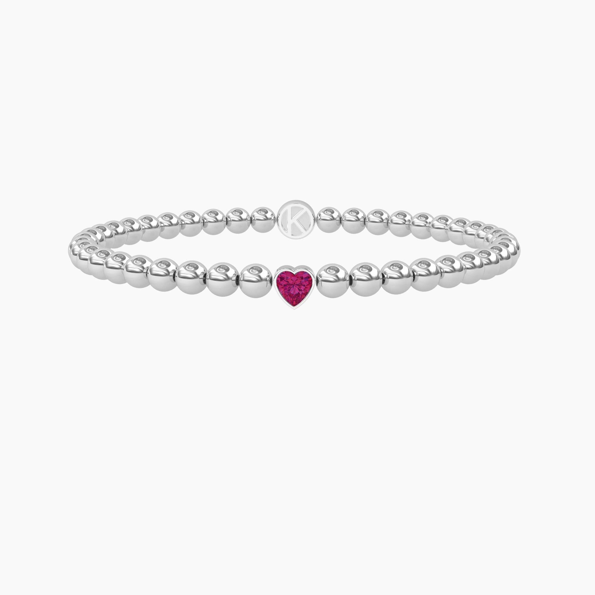 Bracciale Kidult Elastico Cuore Tormalina