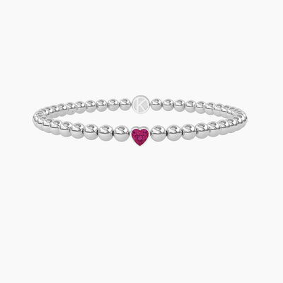 Bracciale Kidult Elastico Cuore Tormalina