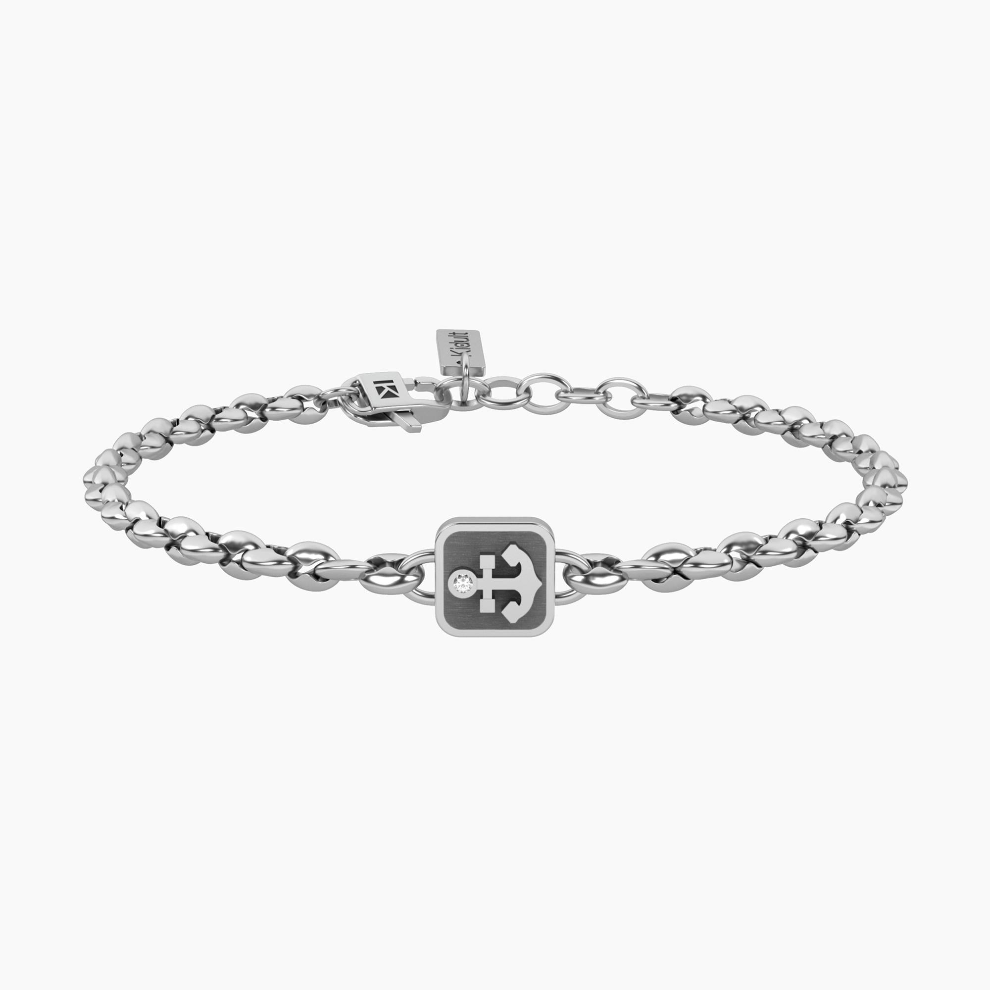 Bracciale Uomo Kidult Acciaio con Piastra Ancora