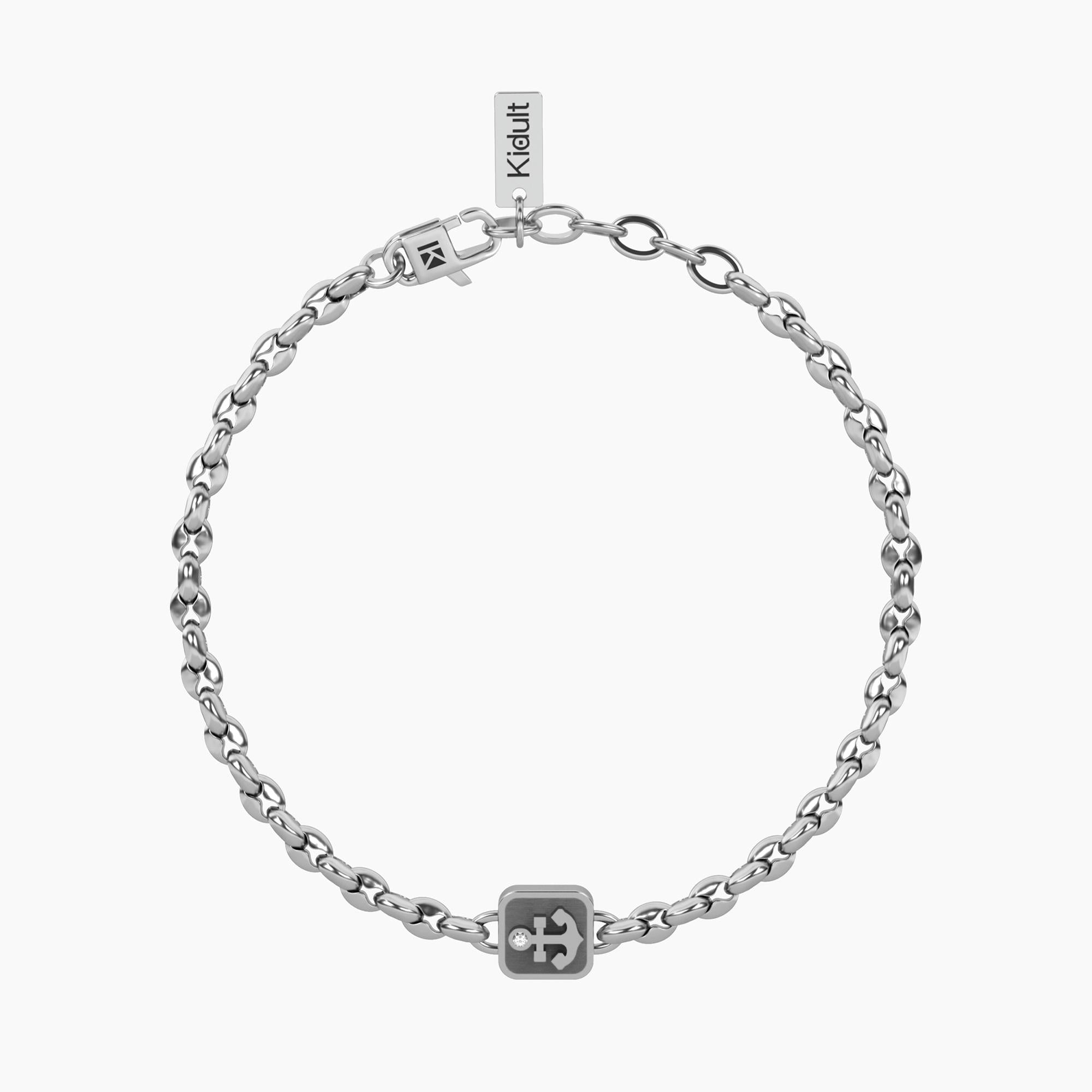 Bracciale Uomo Kidult Acciaio con Piastra Ancora