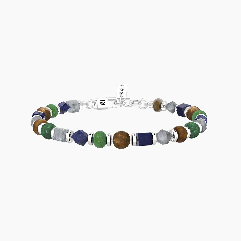Bracciale Uomo Kidult Acciaio con Pietre Multicolore