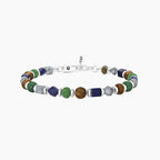 Bracciale Uomo Kidult Acciaio con Pietre Multicolore