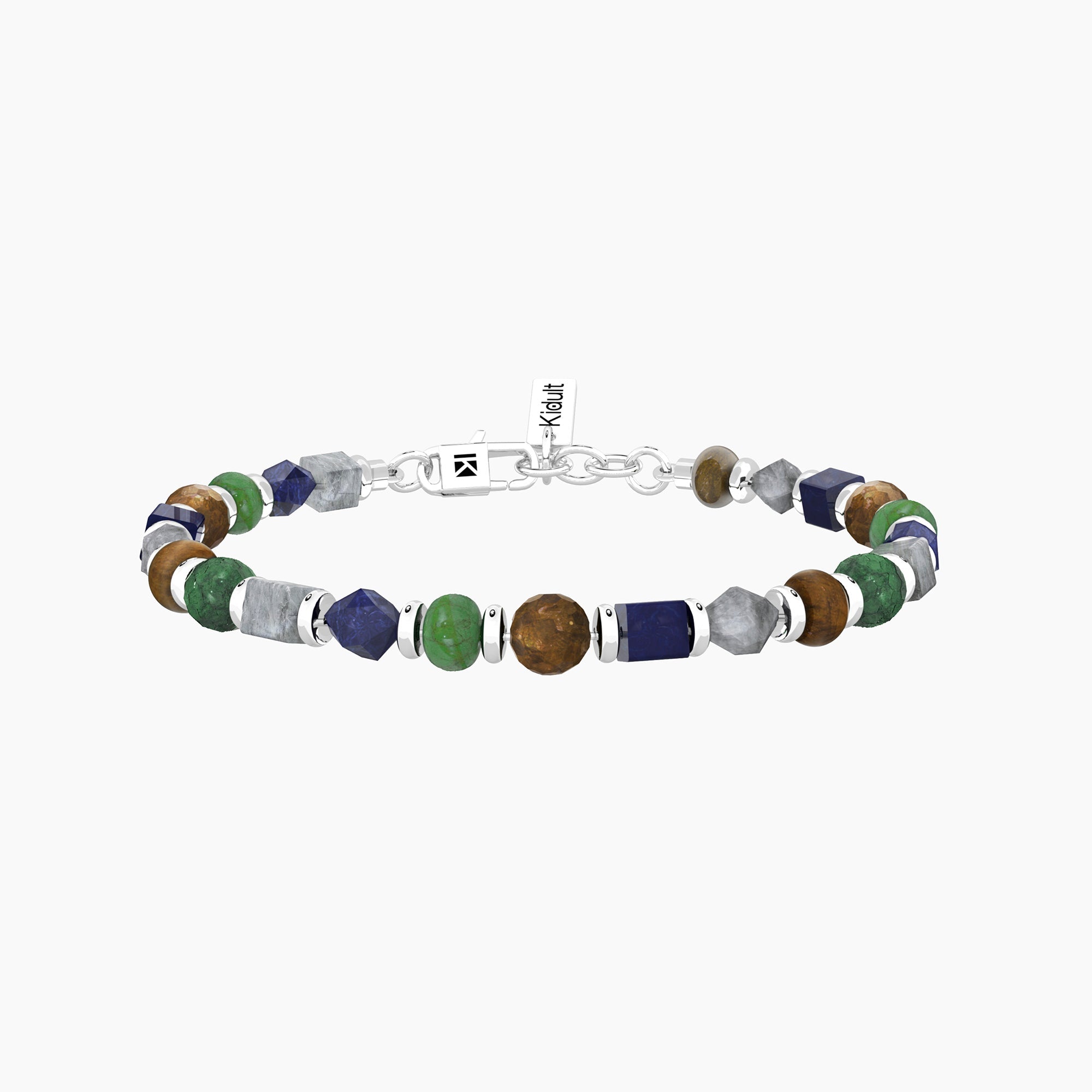 Bracciale Uomo Kidult Acciaio con Pietre Multicolore