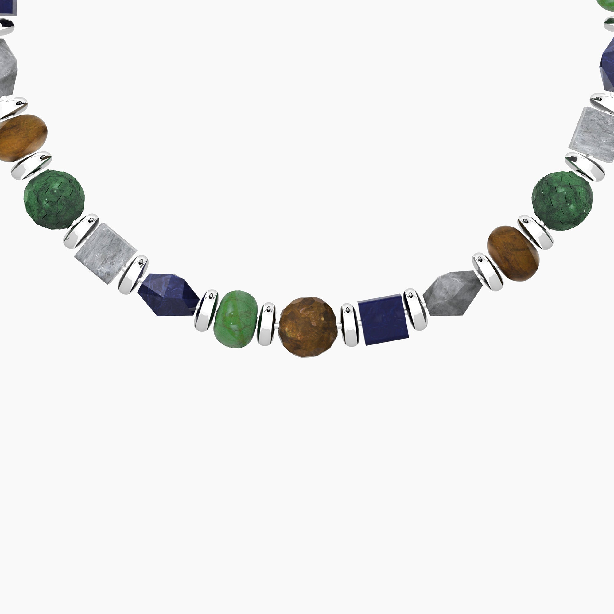 Bracciale Uomo Kidult Acciaio con Pietre Multicolore