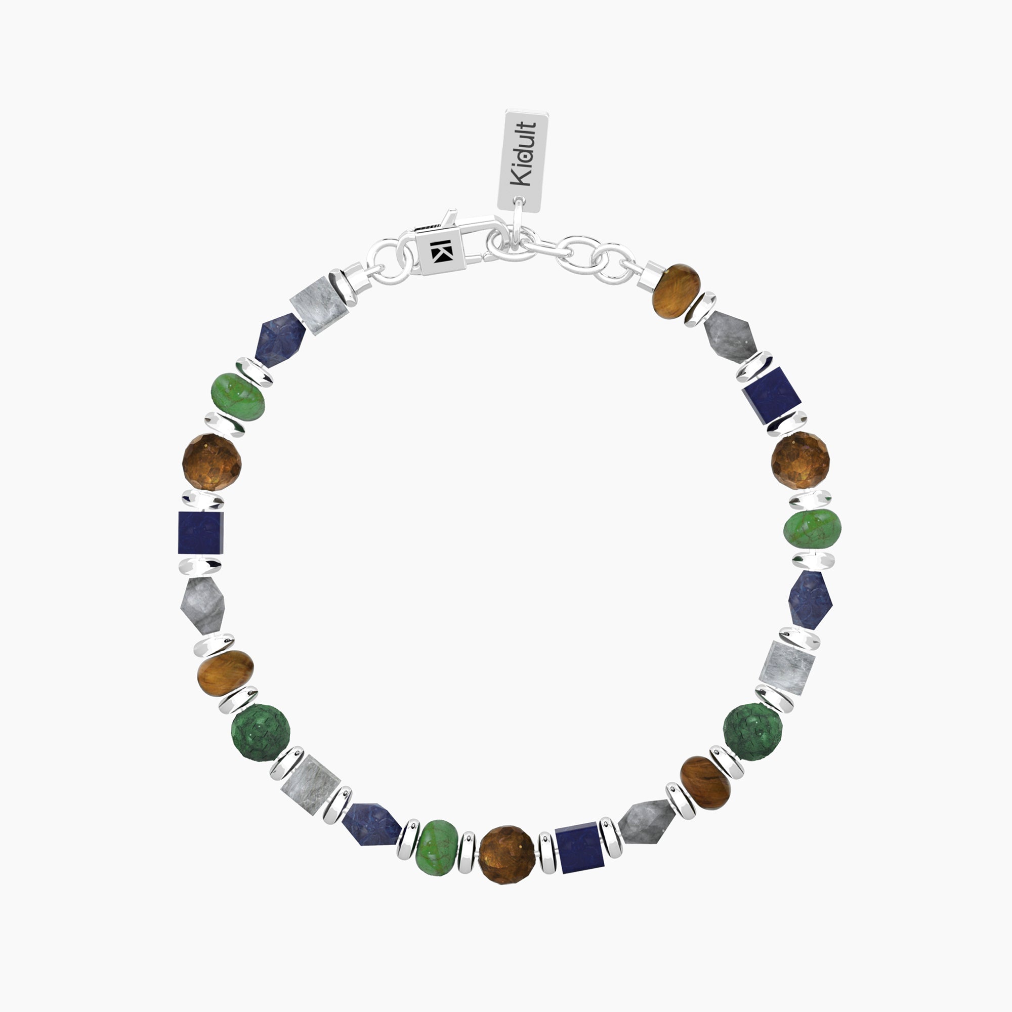 Bracciale Uomo Kidult Acciaio con Pietre Multicolore