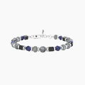 Bracciale Uomo Kidult Acciaio con Sodalite Blu e Agata
