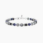 Bracciale Uomo Kidult Acciaio con Sodalite Blu e Agata