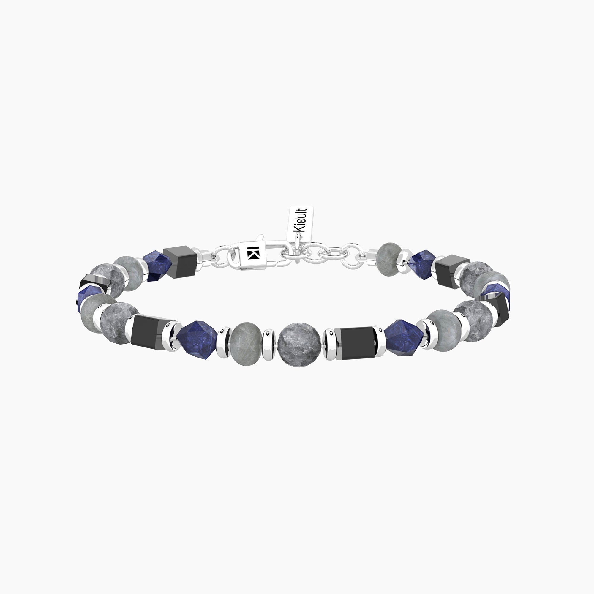 Bracciale Uomo Kidult Acciaio con Sodalite Blu e Agata