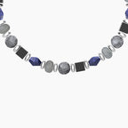 Bracciale Uomo Kidult Acciaio con Sodalite Blu e Agata
