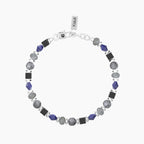Bracciale Uomo Kidult Acciaio con Sodalite Blu e Agata