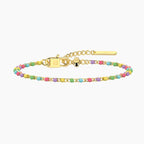 Bracciale Kidult By You Pop Corn in Acciaio PVD Giallo e Smalto Multicolor