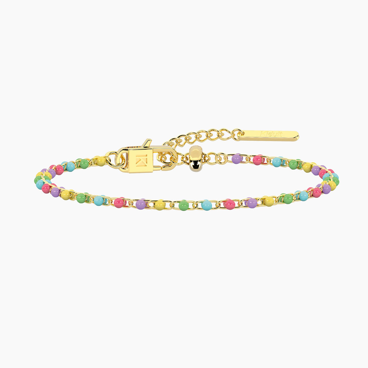 Bracciale Kidult By You Pop Corn in Acciaio PVD Giallo e Smalto Multicolor