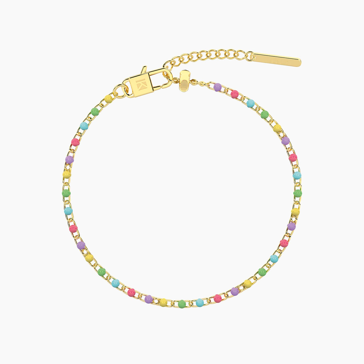 Bracciale Kidult By You Pop Corn in Acciaio PVD Giallo e Smalto Multicolor - vista 2