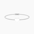 Bracciale Kidult Infinity Cuore in Acciaio con Catena Rolò