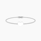 Bracciale Kidult Infinity Cuore in Acciaio con Catena Rolò