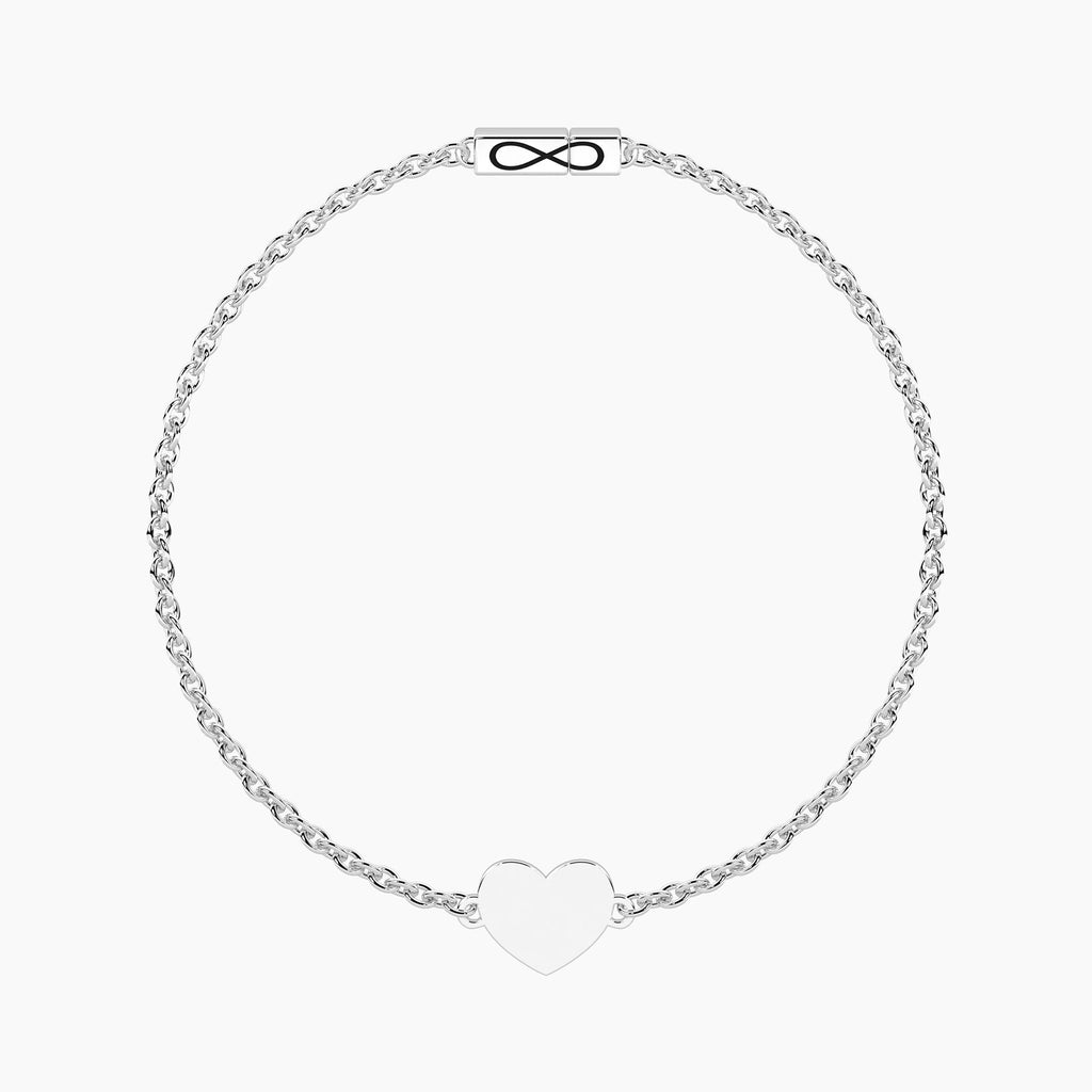 Bracciale Kidult Infinity Cuore in Acciaio con Catena Rolò - vista 2