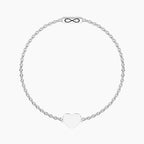 Bracciale Kidult Infinity Cuore in Acciaio con Catena Rolò - vista 2