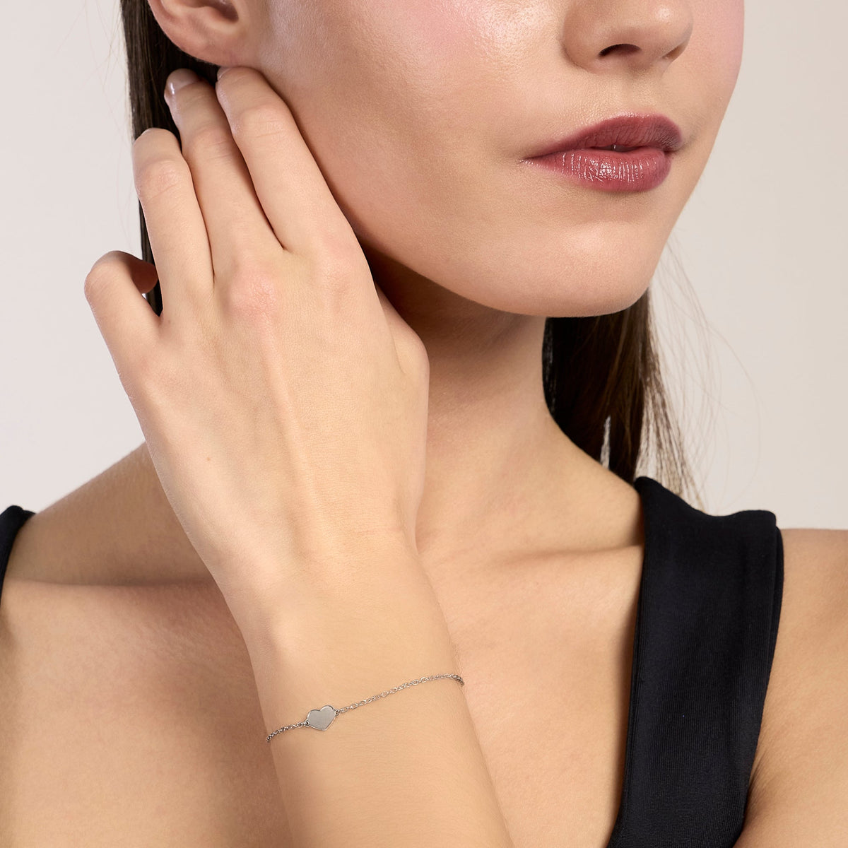 Bracciale Kidult Infinity Cuore in Acciaio con Catena Rolò - vista 4