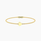 Bracciale Kidult Infinity Cuore in Acciaio Dorato con Catena Rolò