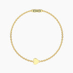 Bracciale Kidult Infinity Cuore in Acciaio Dorato con Catena Rolò - vista 2