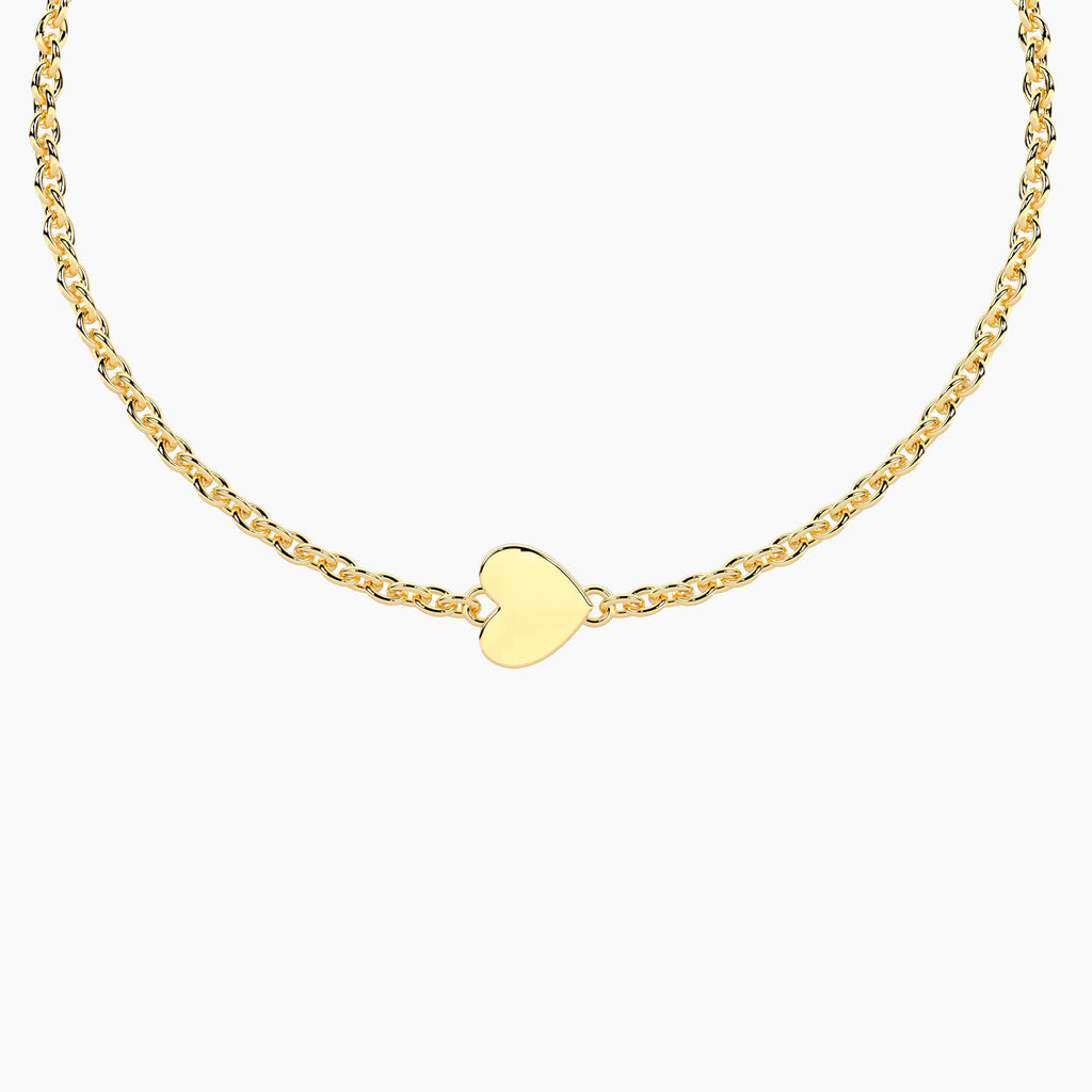 Bracciale Kidult Infinity Cuore in Acciaio Dorato con Catena Rolò - vista 3