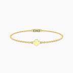 Bracciale Kidult Infinity Quadrifoglio in Acciaio Dorato