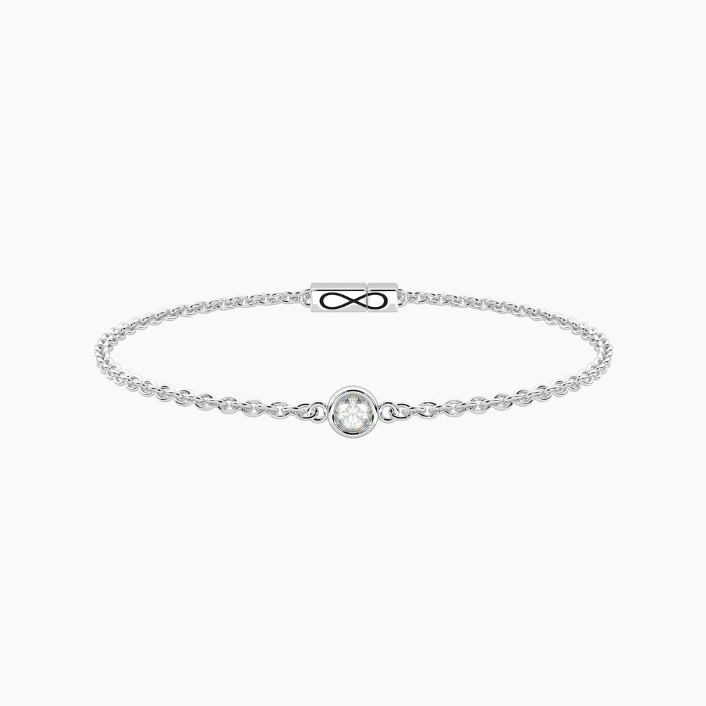Bracciale Kidult Infinity in Acciaio con Diamante Lab-Grown 0,08 ct