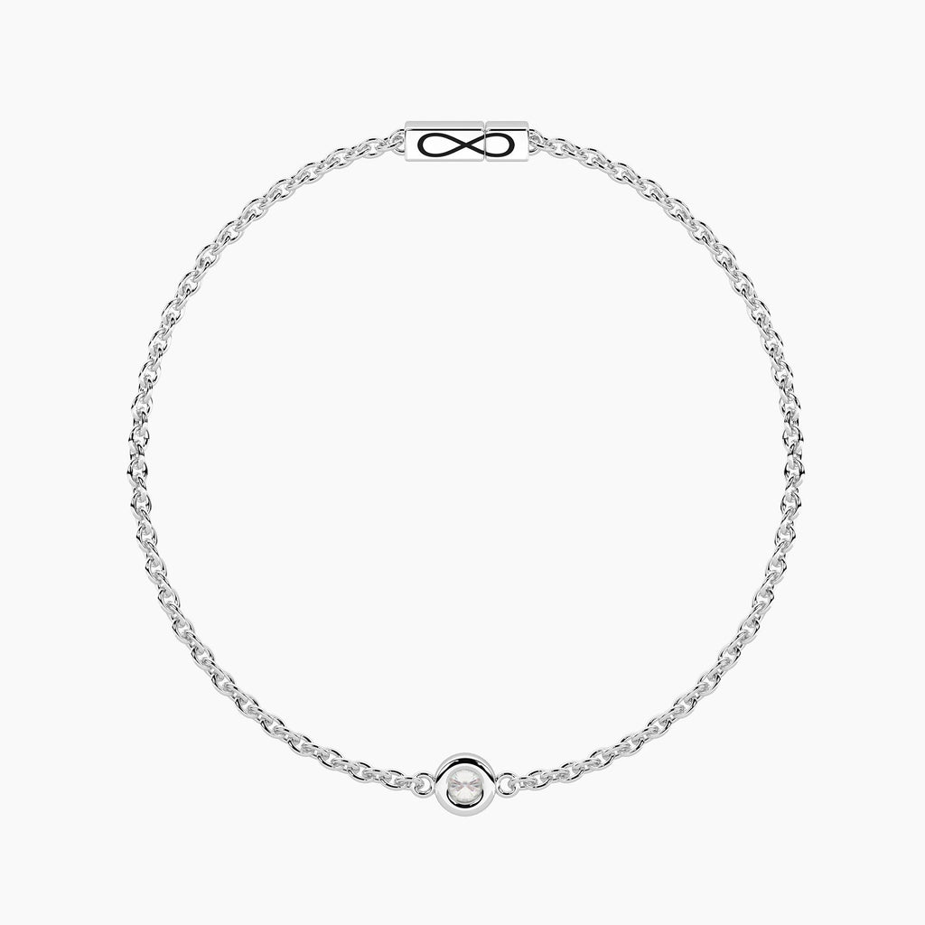 Bracciale Kidult Infinity in Acciaio con Diamante Lab-Grown 0,08 ct - vista 2