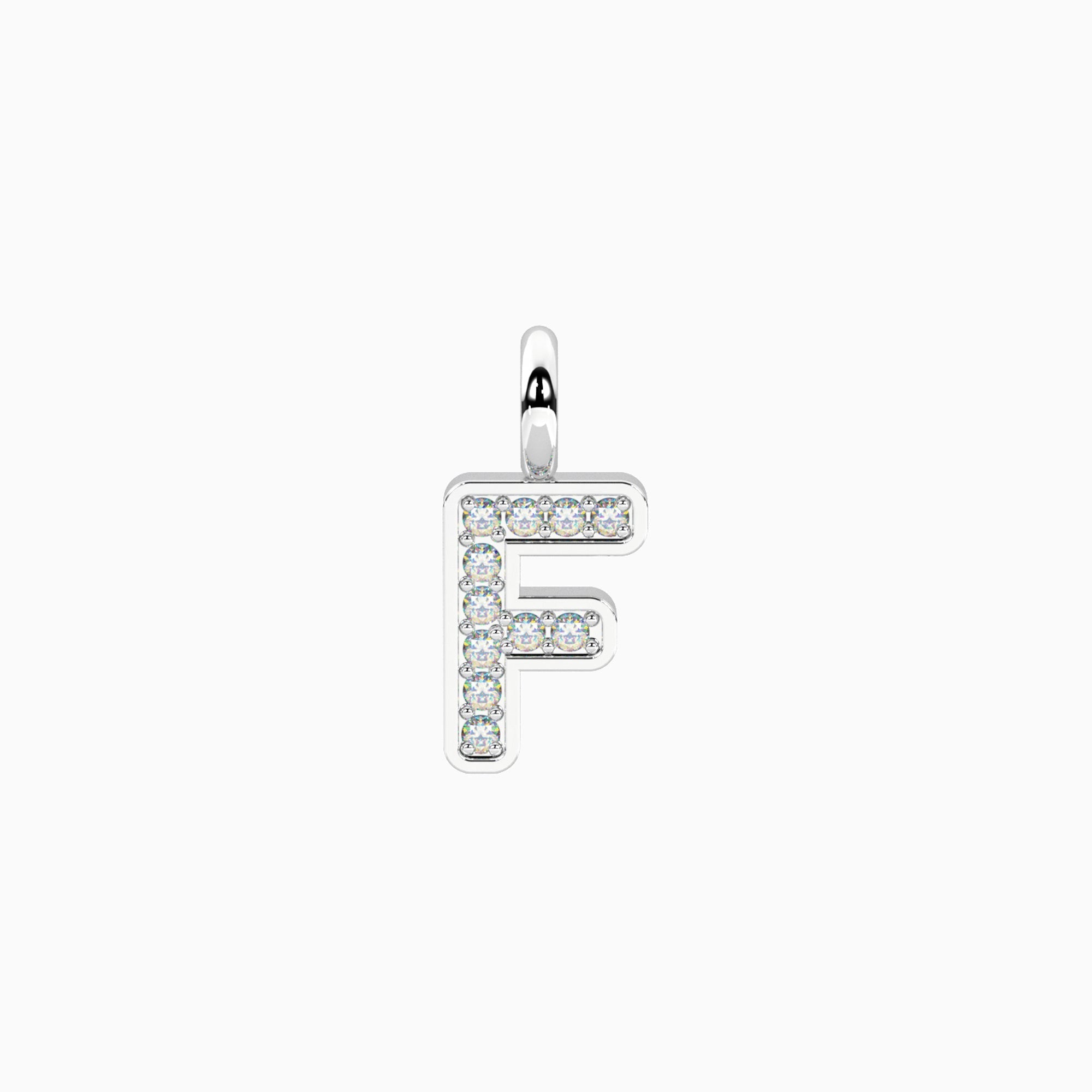 Charm Kidult By You Lettera F in Acciaio con Cristalli