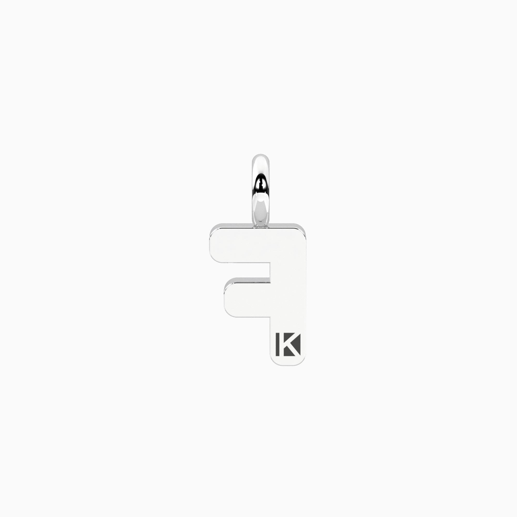 Charm Kidult By You Lettera F in Acciaio con Cristalli
