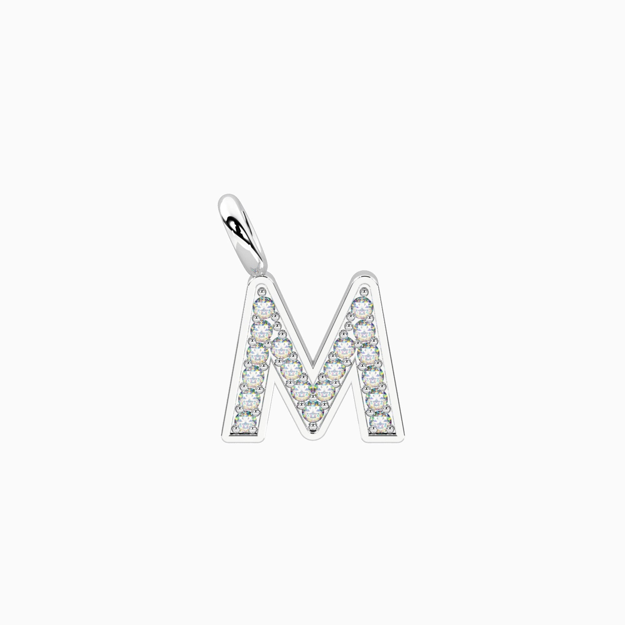 Charm Kidult By You Lettera M in Acciaio con Cristalli